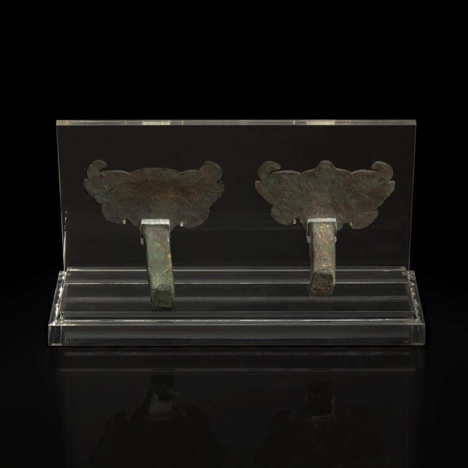 Three Chinese archaistic bronzes 青铜饰三件