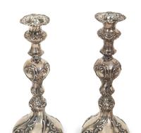 A Set of Four German Silver Candlesticks
