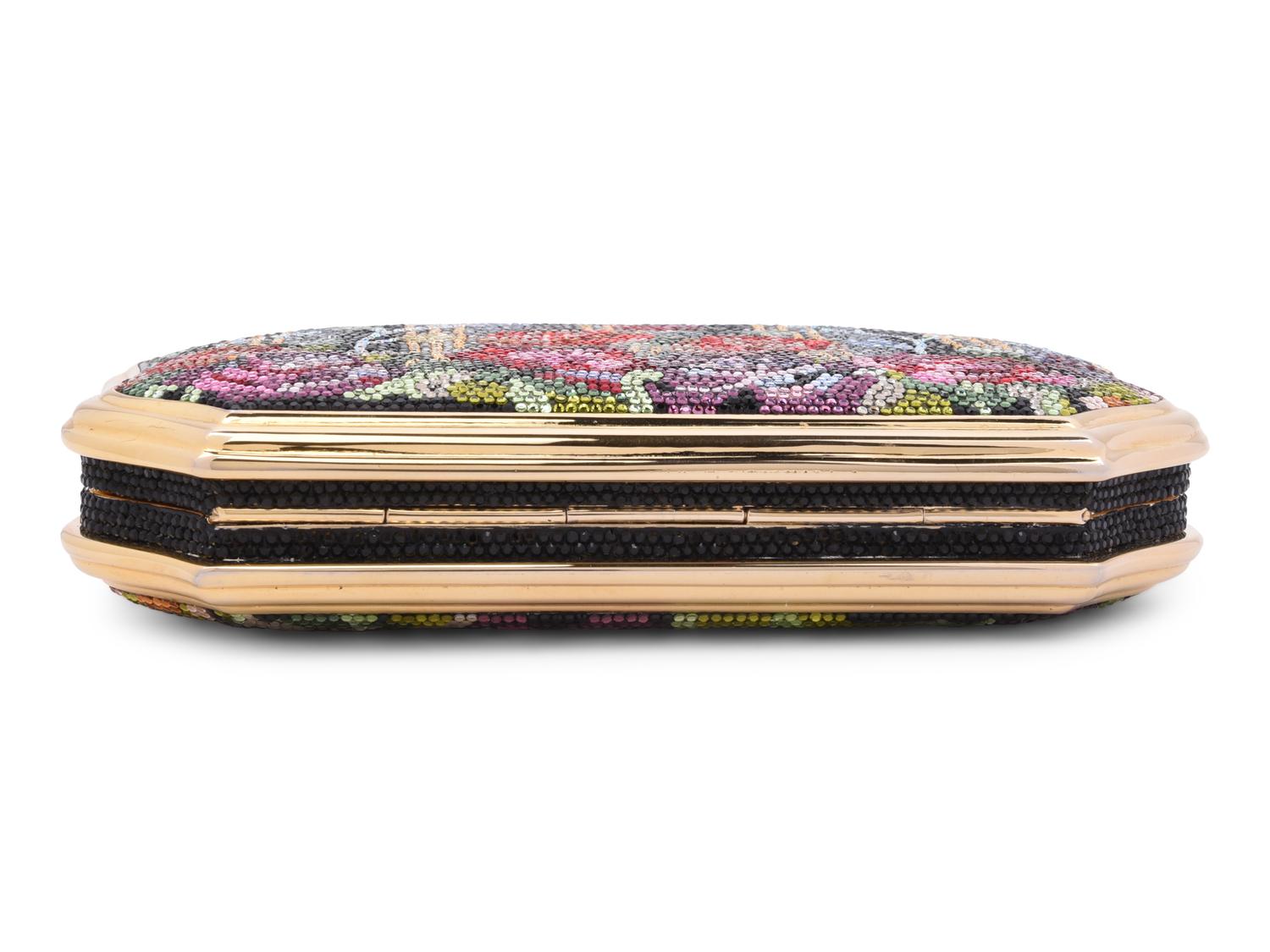 Judith Leiber Floral and Stripe Padded Minaudière