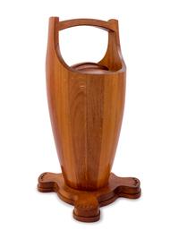 A Danish Teak Waste Pail and Stand