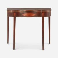 A Federal inlaid mahogany and satinwood card table Probably Philadelphia, PA, circa 1800