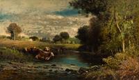 Landscape with Cows in a Stream