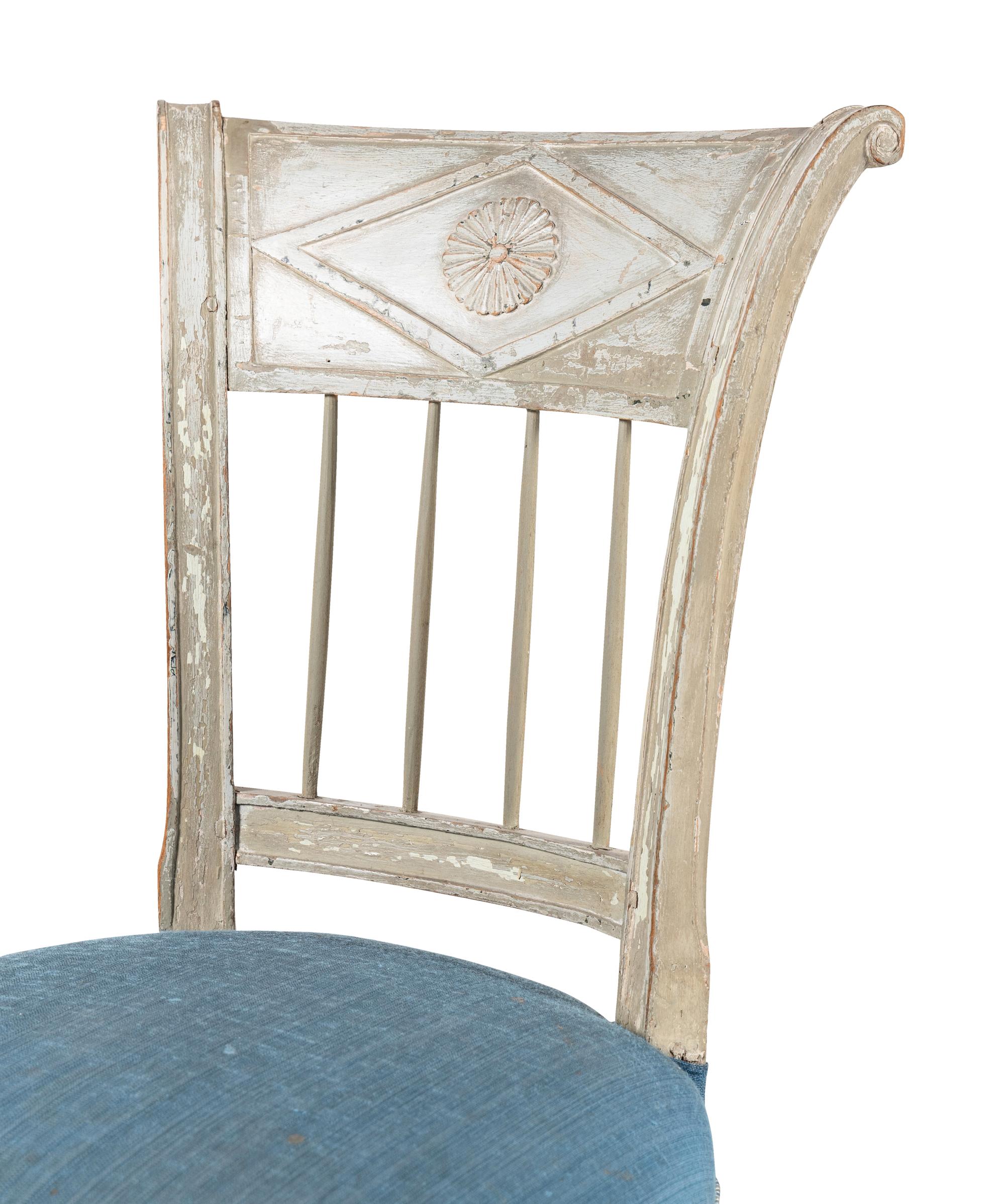A Pair of Directoire White-Painted Side Chairs