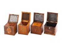 A Group of Four English Tea Caddies