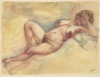 George Grosz (German, 1893-1959) - Liegender Weiblicher Akt