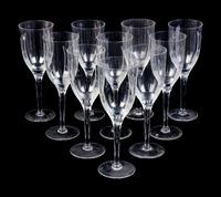 A Set of Twenty-Six Lalique Ange Glasses