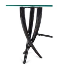 A Contemporary Enameled Metal and Glass Console Table