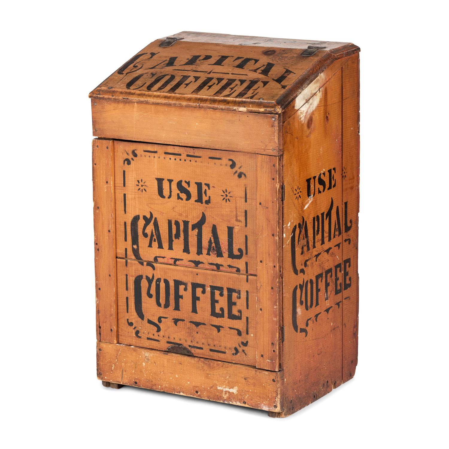 A Capital Coffee Painted Wood Store Bin