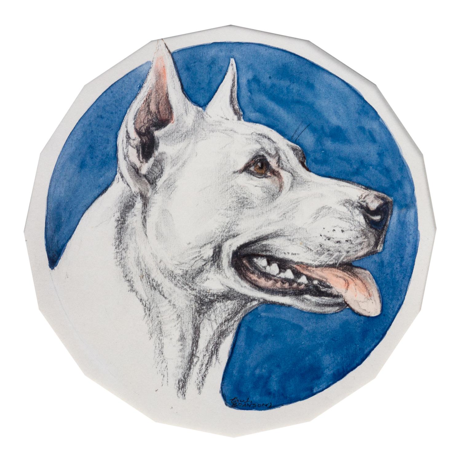 Three Works of Art depicting White Bull Terriers, Paul Branson (American, 1885-1979), comprising three mixed media works. — Paul Branson (American, 1885-1979)