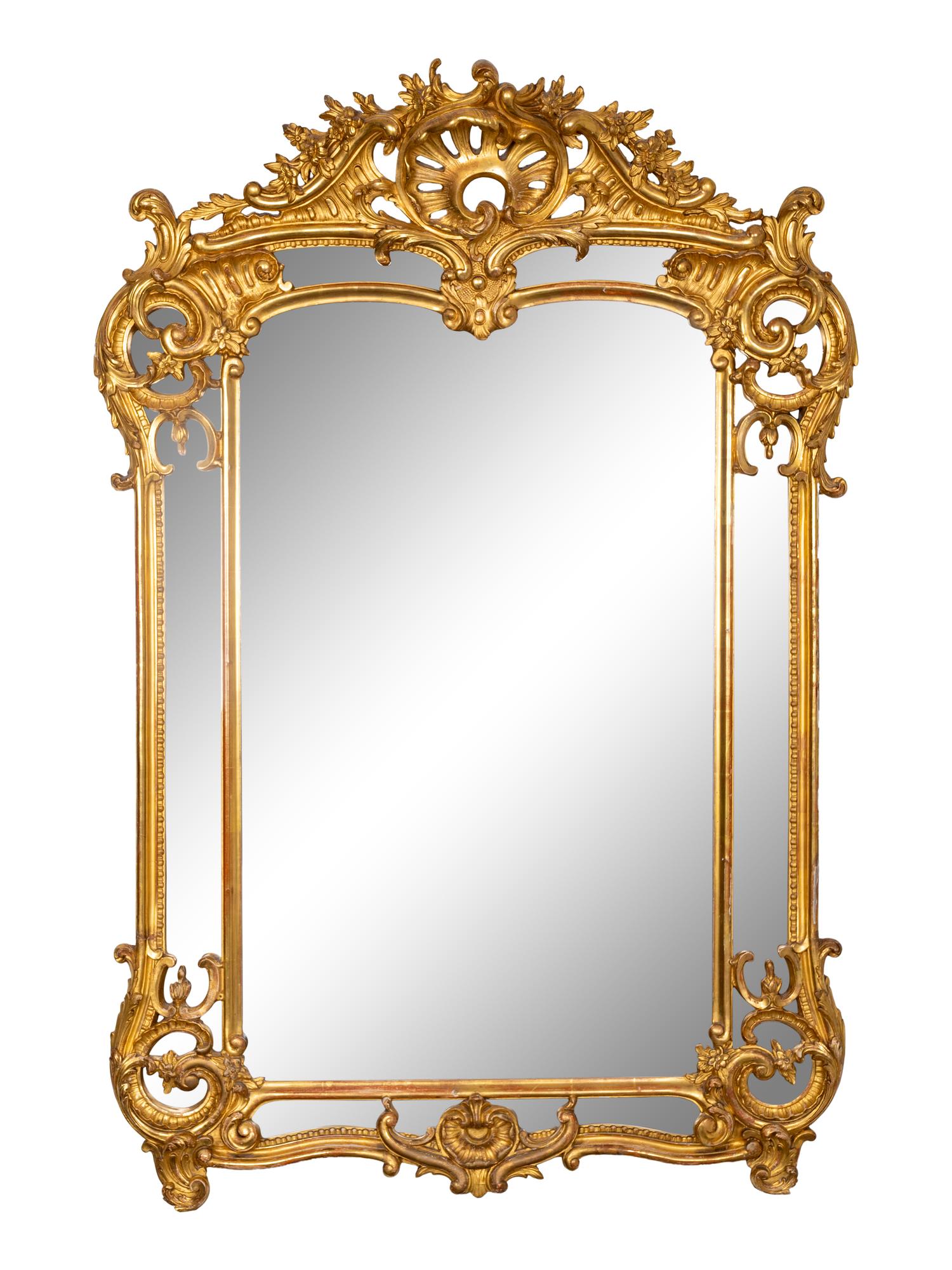 A Louis XV Style Giltwood Mirror — 19TH CENTURY