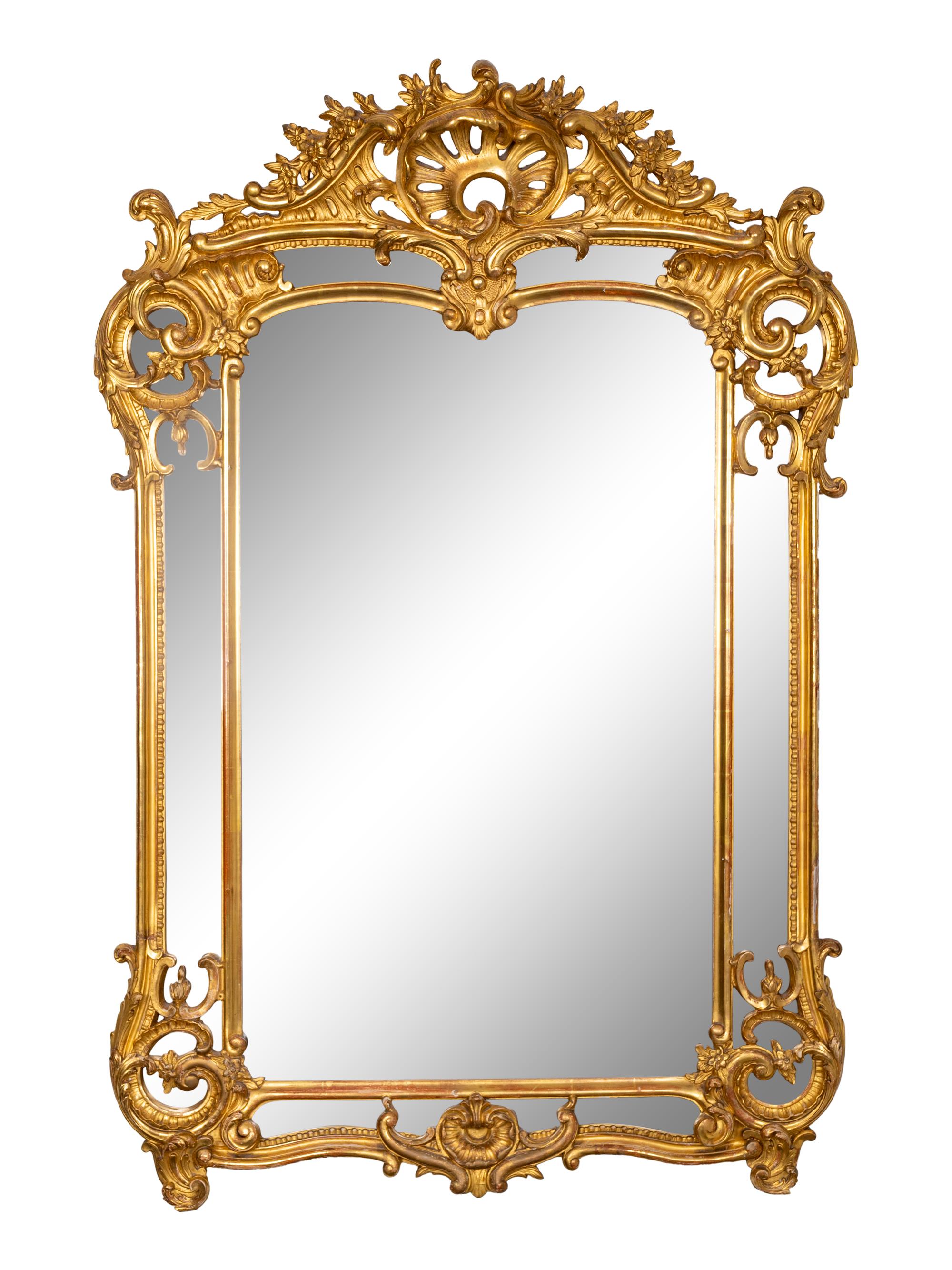 A Louis XV Style Giltwood Mirror — 19TH CENTURY