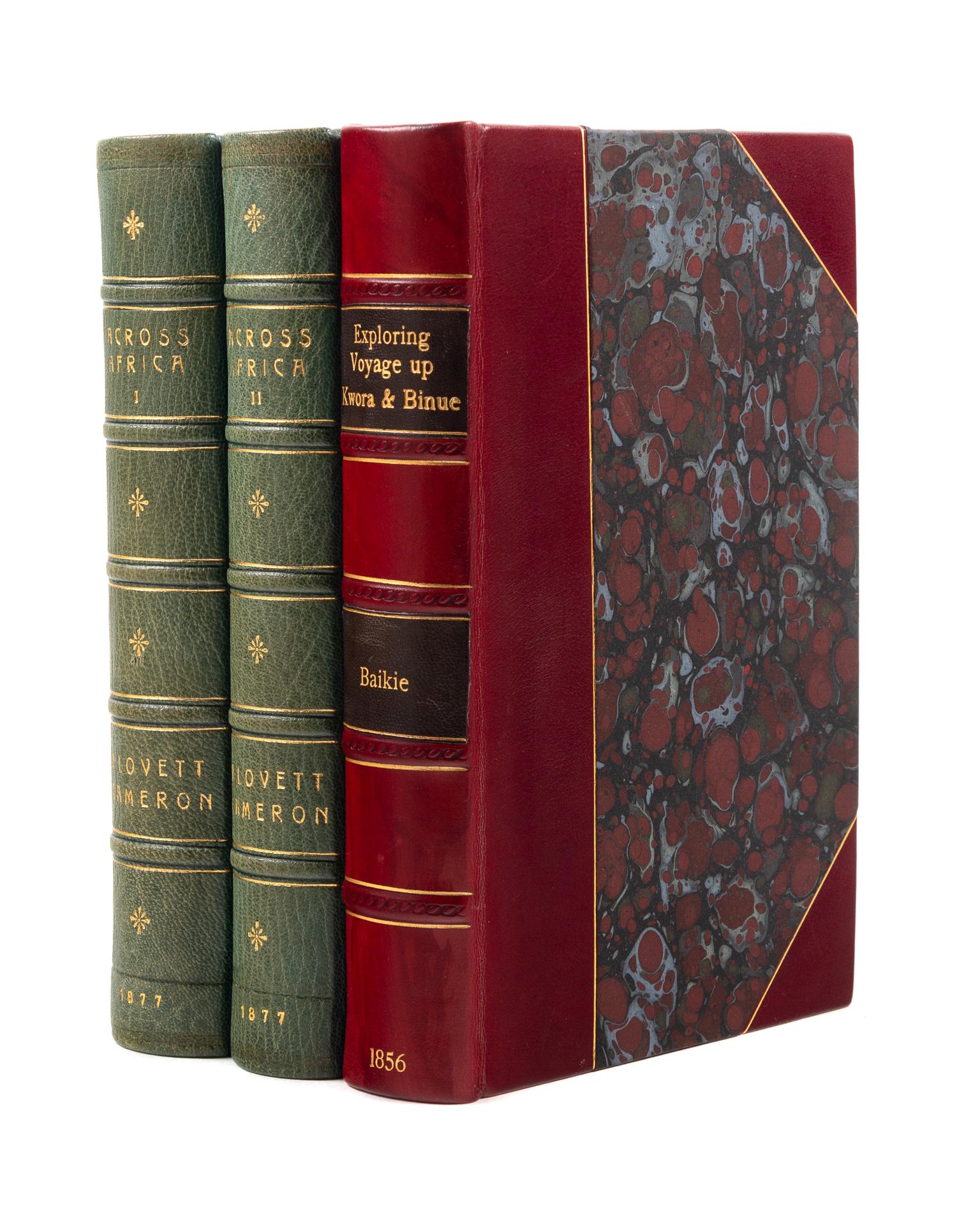 [AFRICA]. CAMERON, Verney Lovett (1844-1894). Across Africa. London: Daldy, Isbister, 1877. 2 volumes, 8vo. With folding route map in r