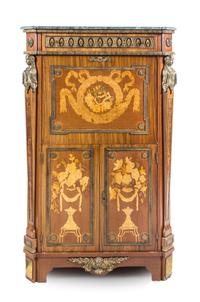 An Empire Style Marquetry Secretaire a Abattant Height 63 1/2 x width 39 1/4 x depth 18 1/2 inches. — 20TH CENTURY