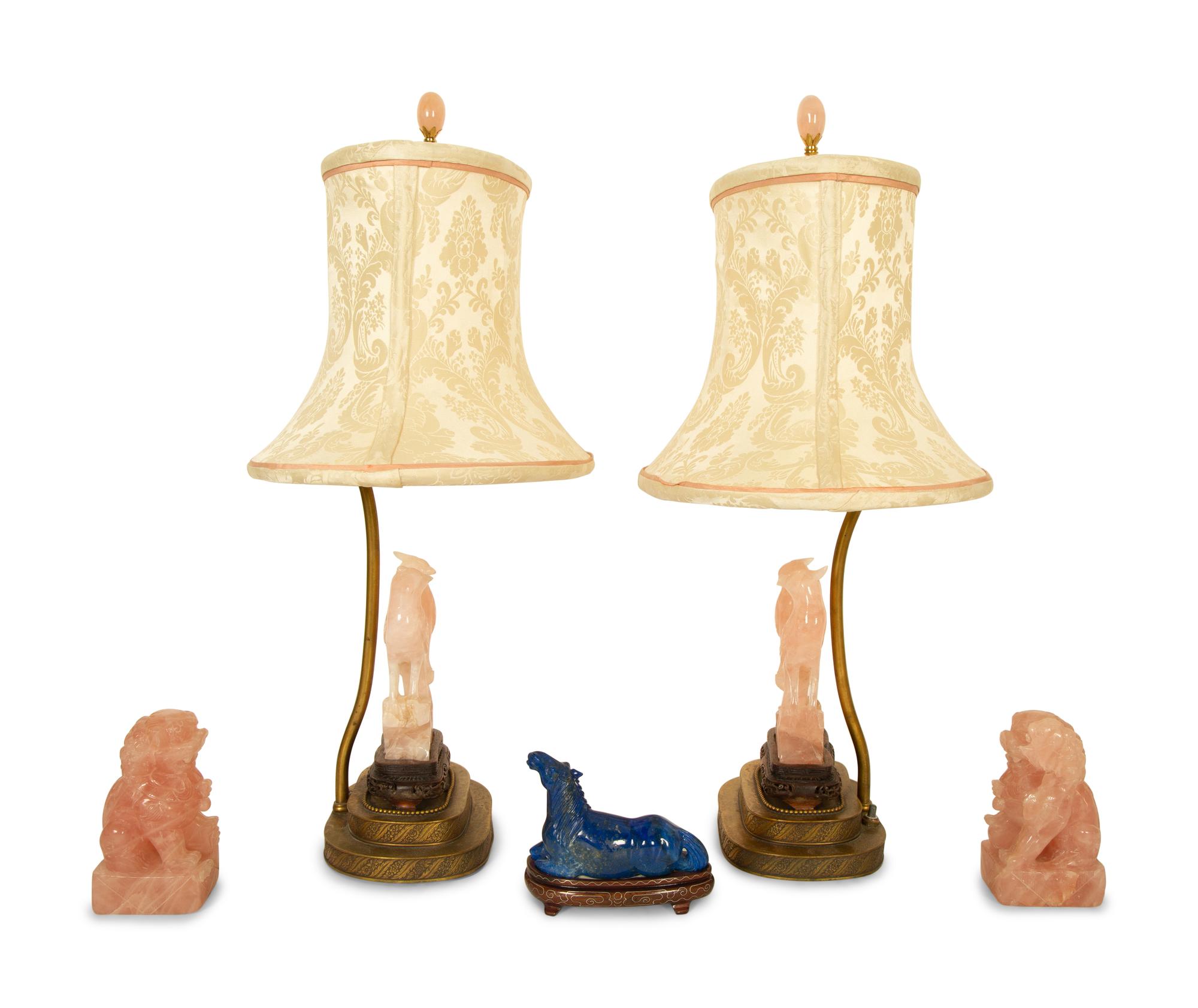 A Group of Chinese Hardstone Table Articles