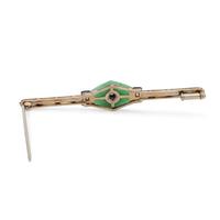 WHITE GOLD AND MULTIGEM BROOCH
