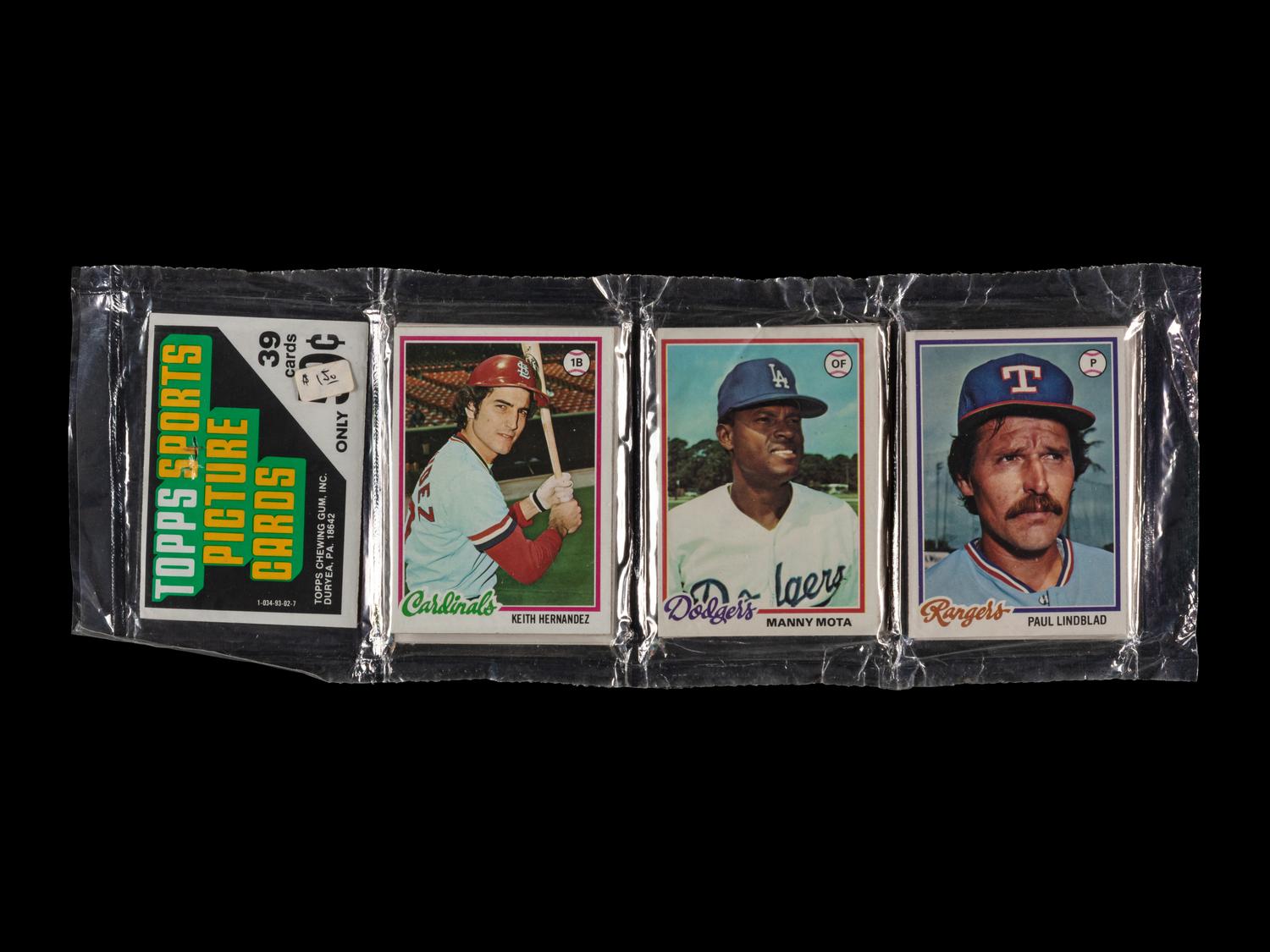 An Unopened 1978 Topps Baseball Rack Pack with Paul Molitor / Alan Trammell Rookie Card Visible