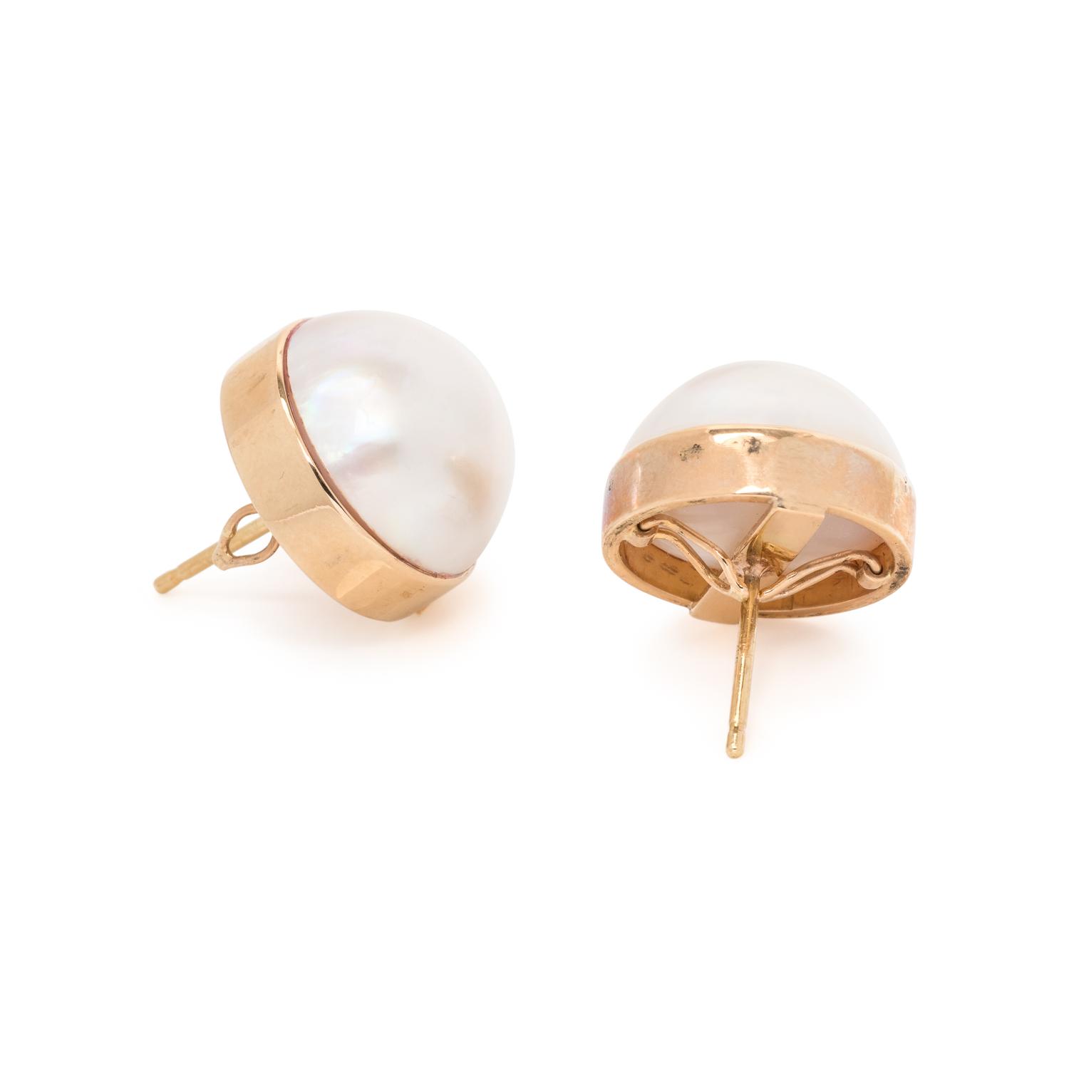 CONVERTIBLE CULTURED MABE PEARL, DIAMOND AND ENAMEL EARRINGS