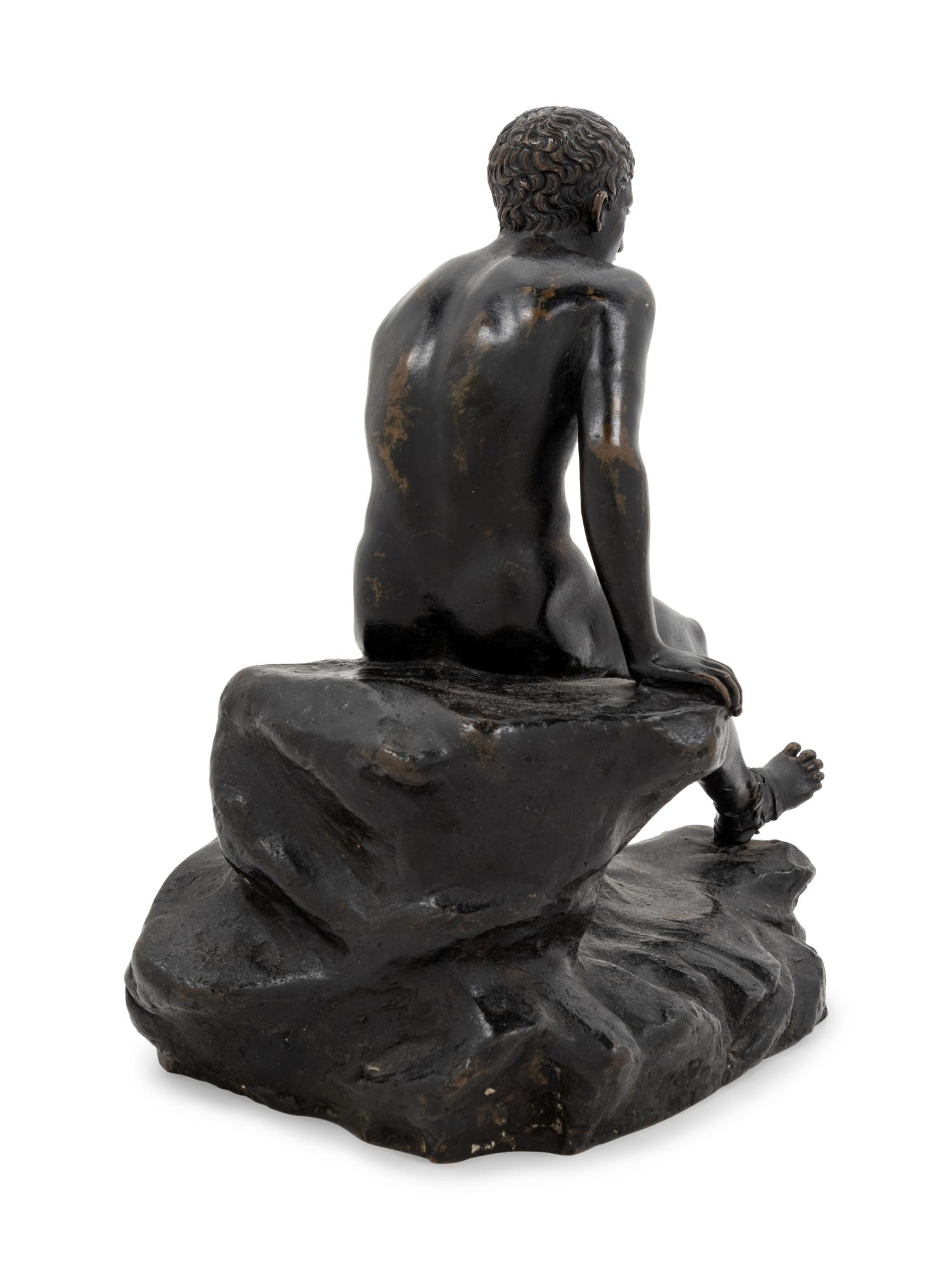 A Grand Tour Bronze Figure of Seated Hermes