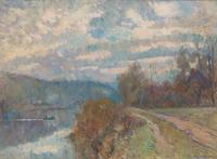 Albert Lebourg (French, 1849-1928) — Rivière et Chemin de Halage , c. 1900