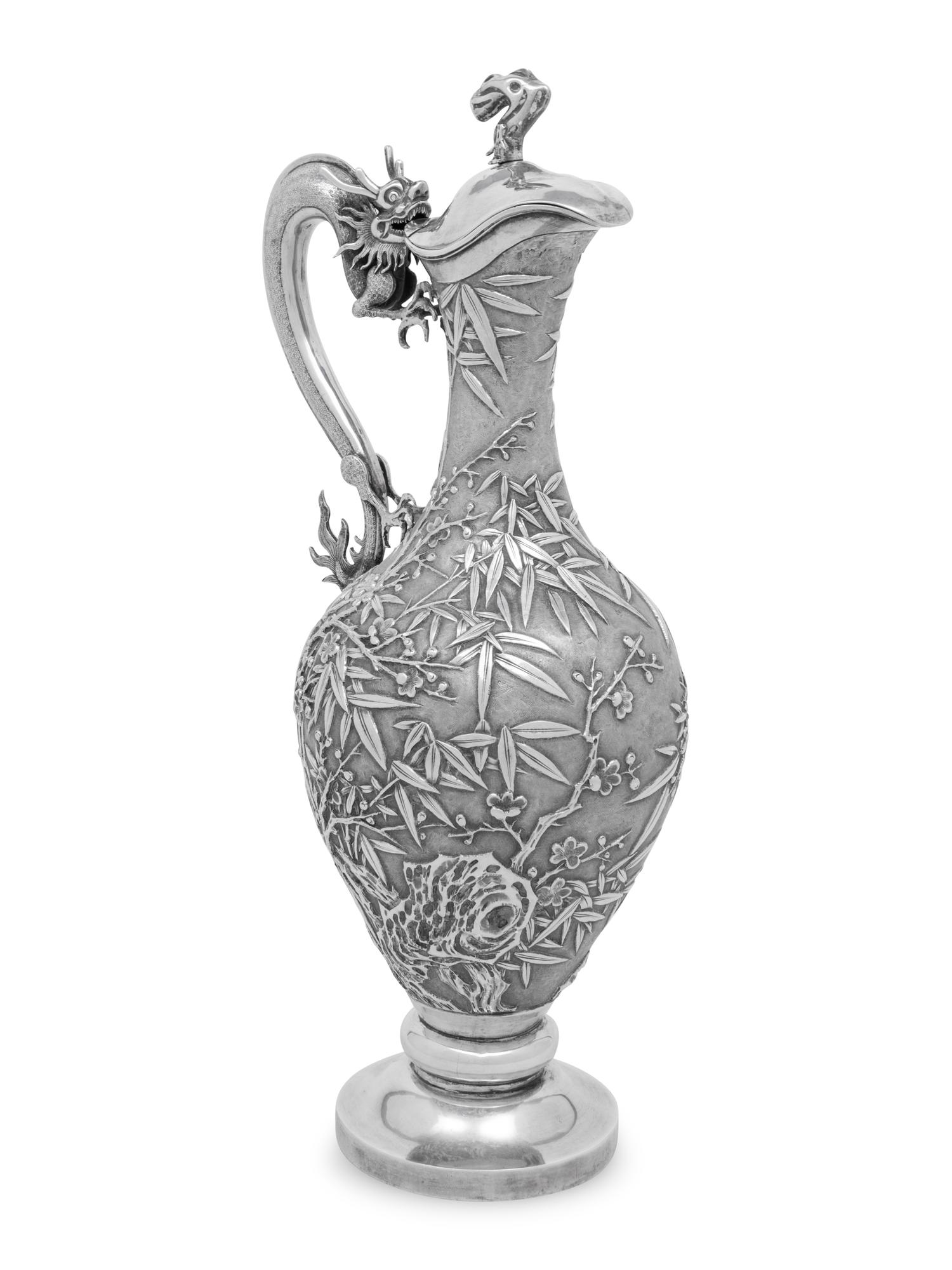 A Chinese Export Silver Ewer