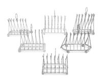 Six Silver-Plate Novelty Toast Racks