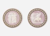 Two Wedgwood Tricolor Jasperware Medallions, UK, late 18th century
