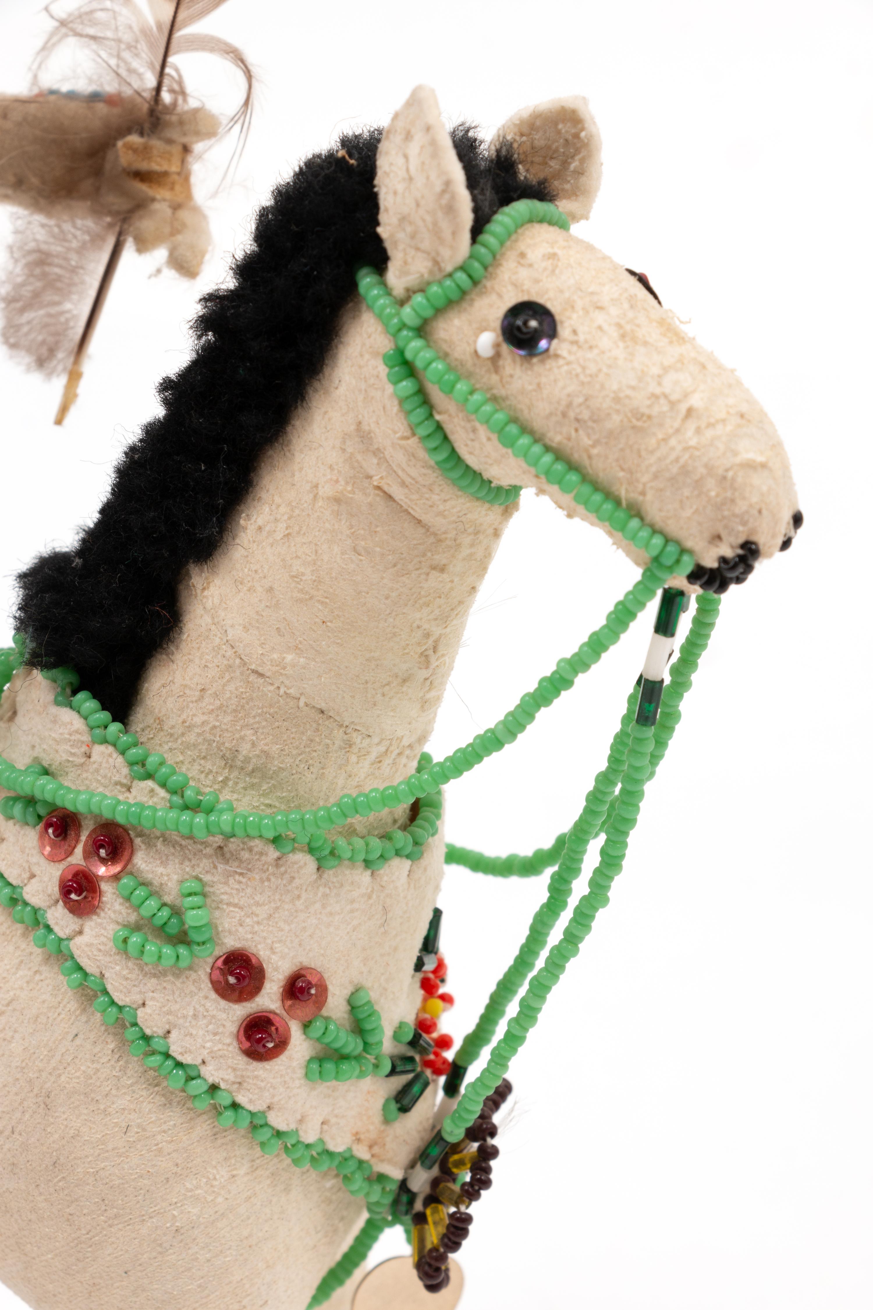 Plateau Beaded Hide Dolls, on Horseback
