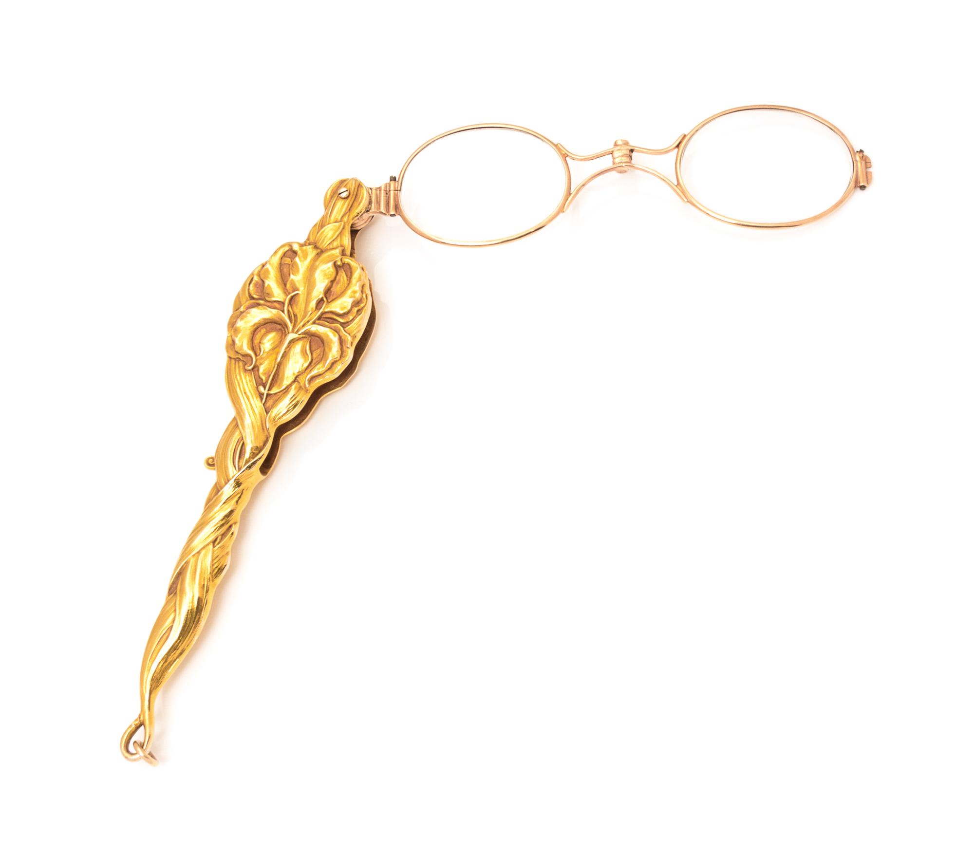 An Art Nouveau Yellow Gold Lorgnette, 21.90 dwts.