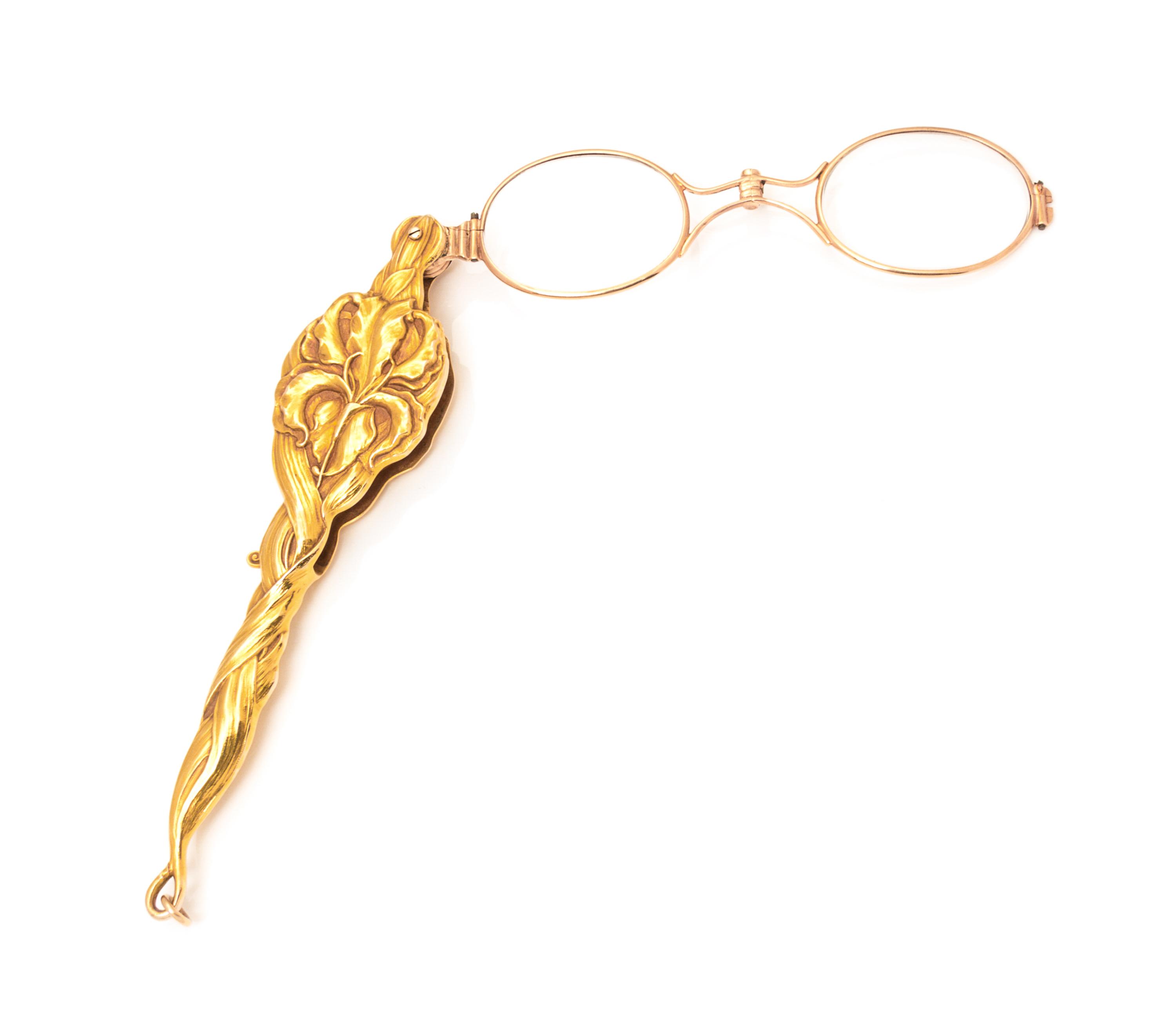An Art Nouveau Yellow Gold Lorgnette, 21.90 dwts.