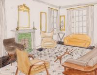 Living Room Schematic of the Kagan's First New York Apartment