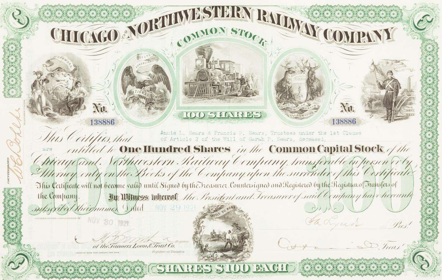 A Group of approximately 39 Prints and 11 Decorative Vintage Stock Certificates, comprising: