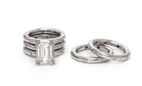 A Collection of White Gold and Diamond Rings,