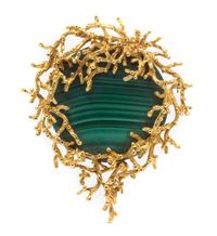 An 18 Karat Yellow Gold and Malachite Brooch, Grosse, 23.50 dwts.