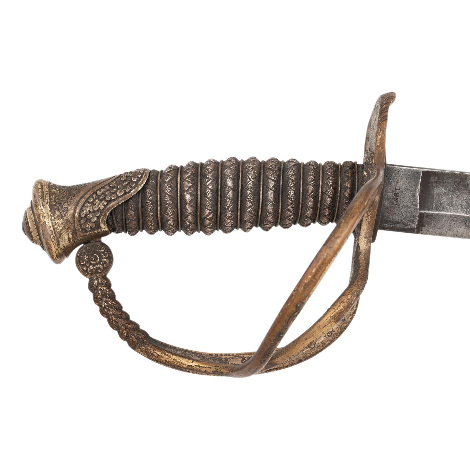 Caldwell Retailed Silver Gripped Model 1840 Cavalry Officers Presentation Sword to Col. (General) Hiram Berry - 4th Maine Vols. KIA at Chancellorsville with (2) CDVs and a Commemorative Coin