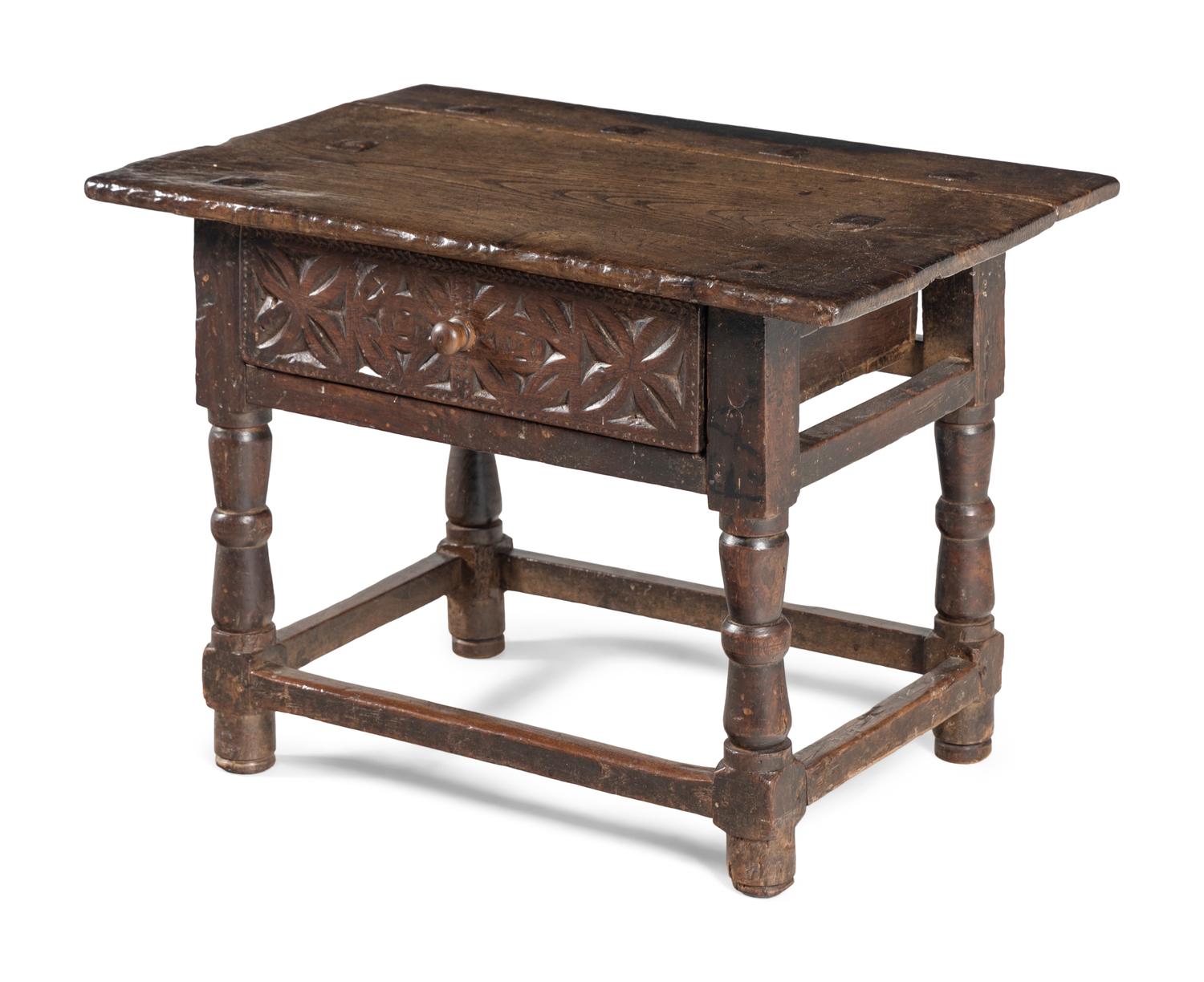 A Charles II Oak Side Table