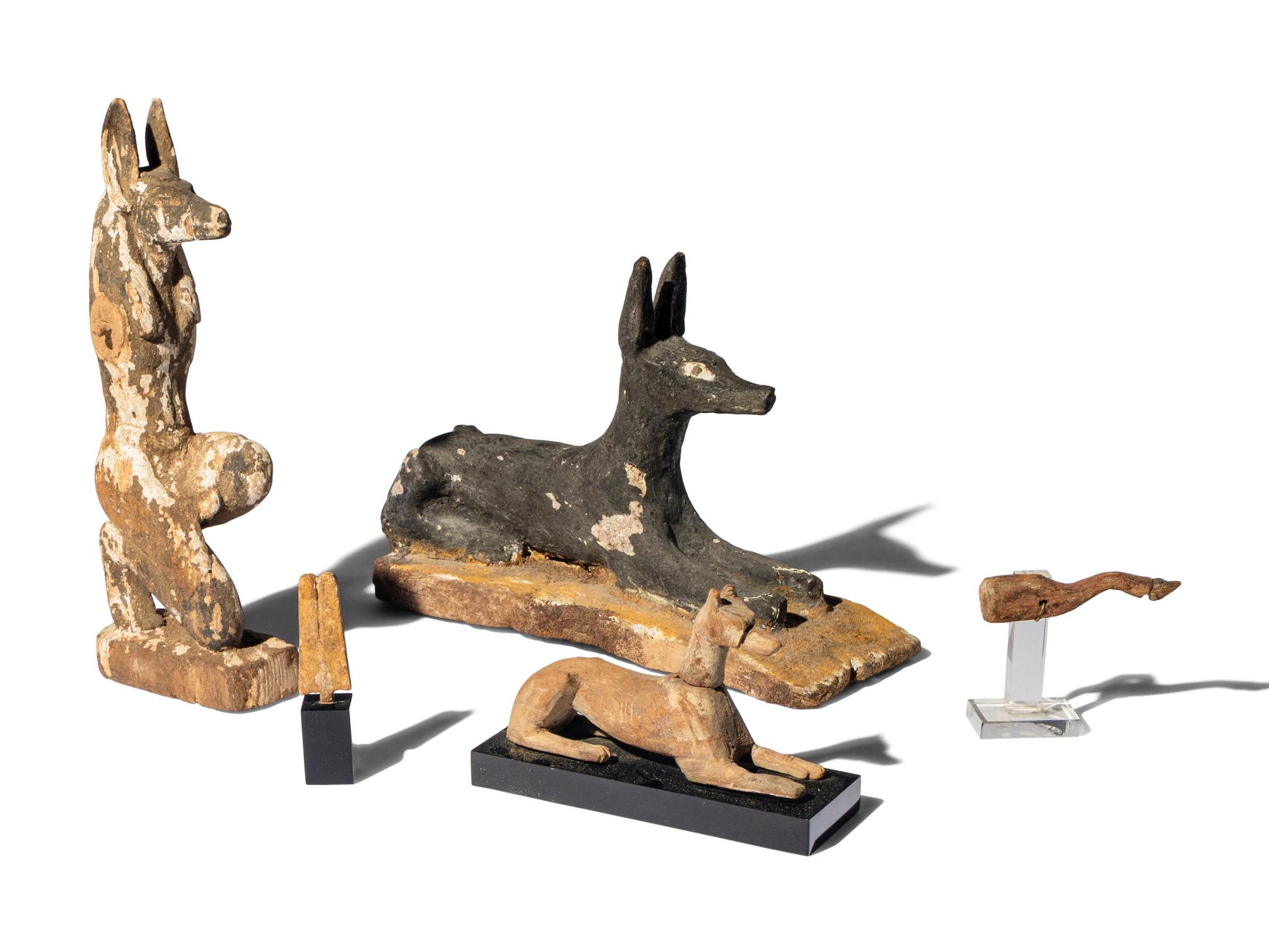 Eight Egyptian Wood Items