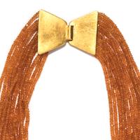 ANGELA PINTALDI, MULTISTRAND ORANGE SAPPHIRE BEAD NECKLACE