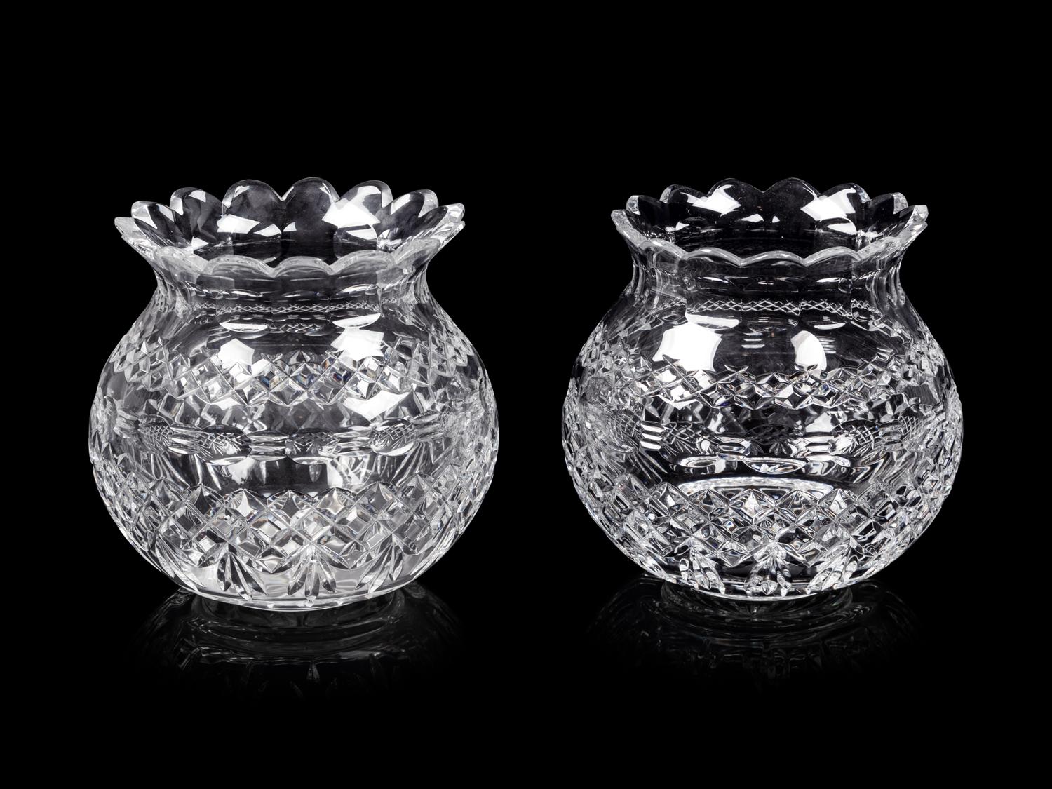 A Pair of Waterford Cut Glass Vases