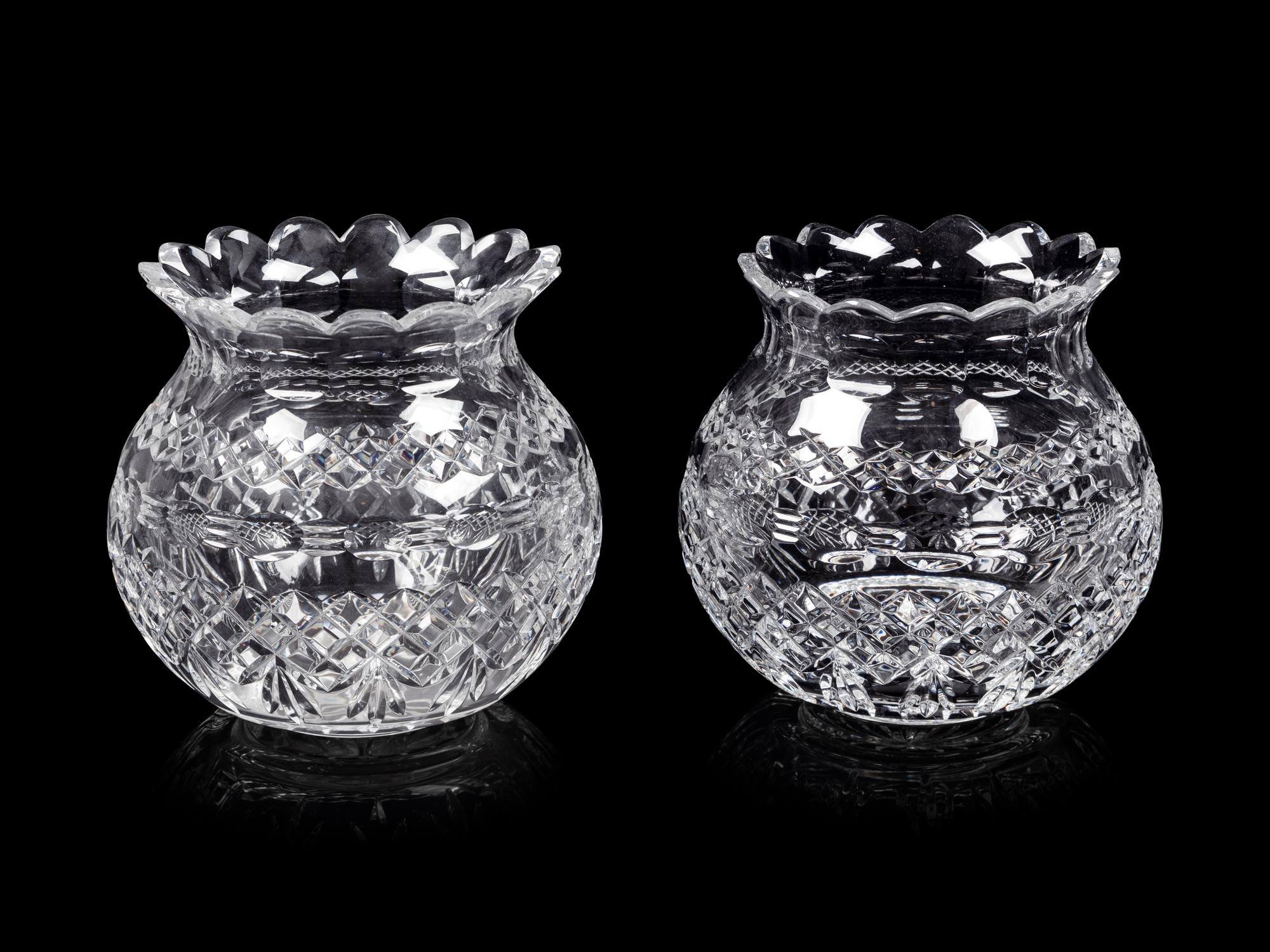 A Pair of Waterford Cut Glass Vases