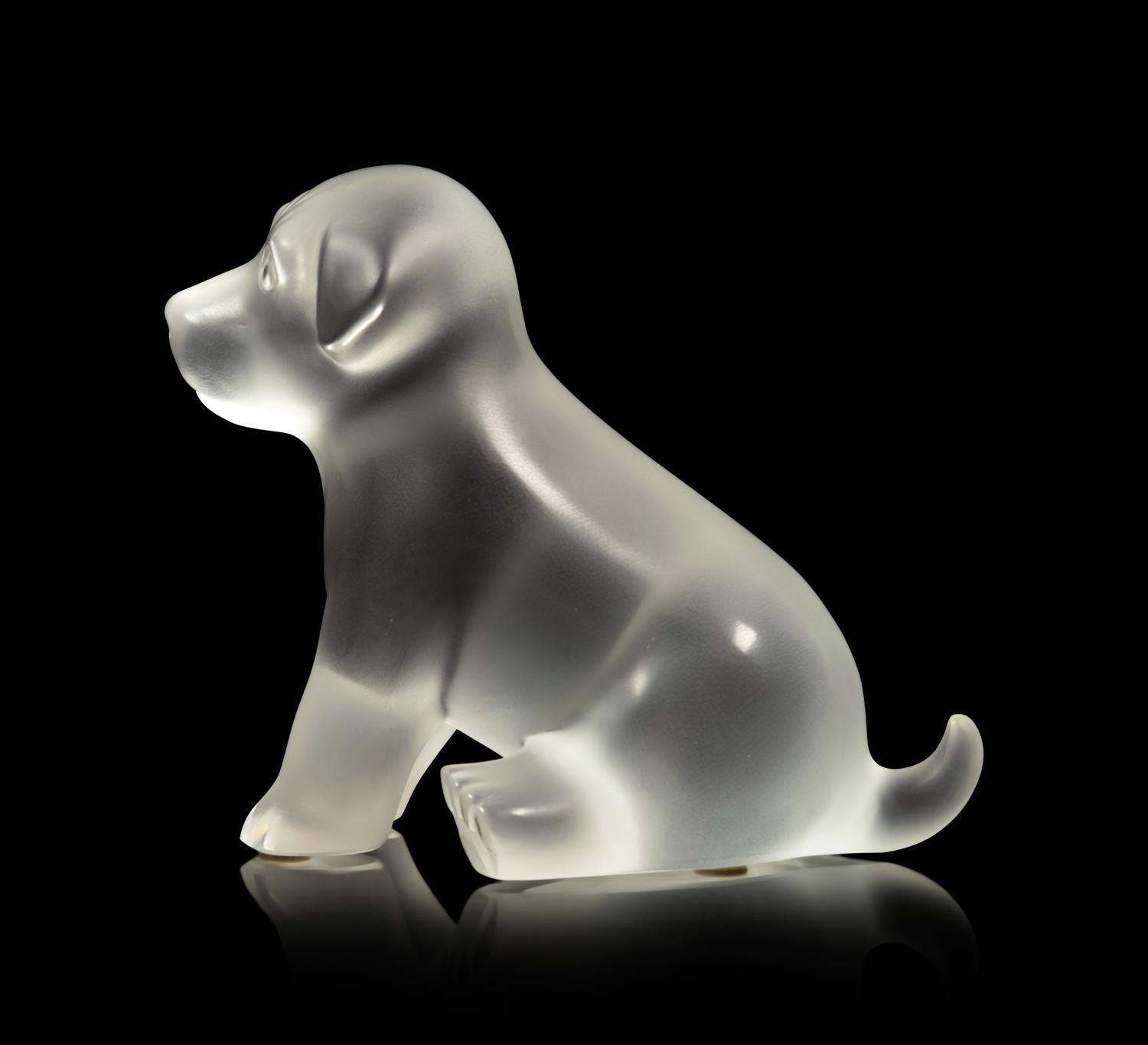 A Lalique Puppy Sculpture