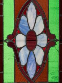 Three American Stained Glass Window Panels