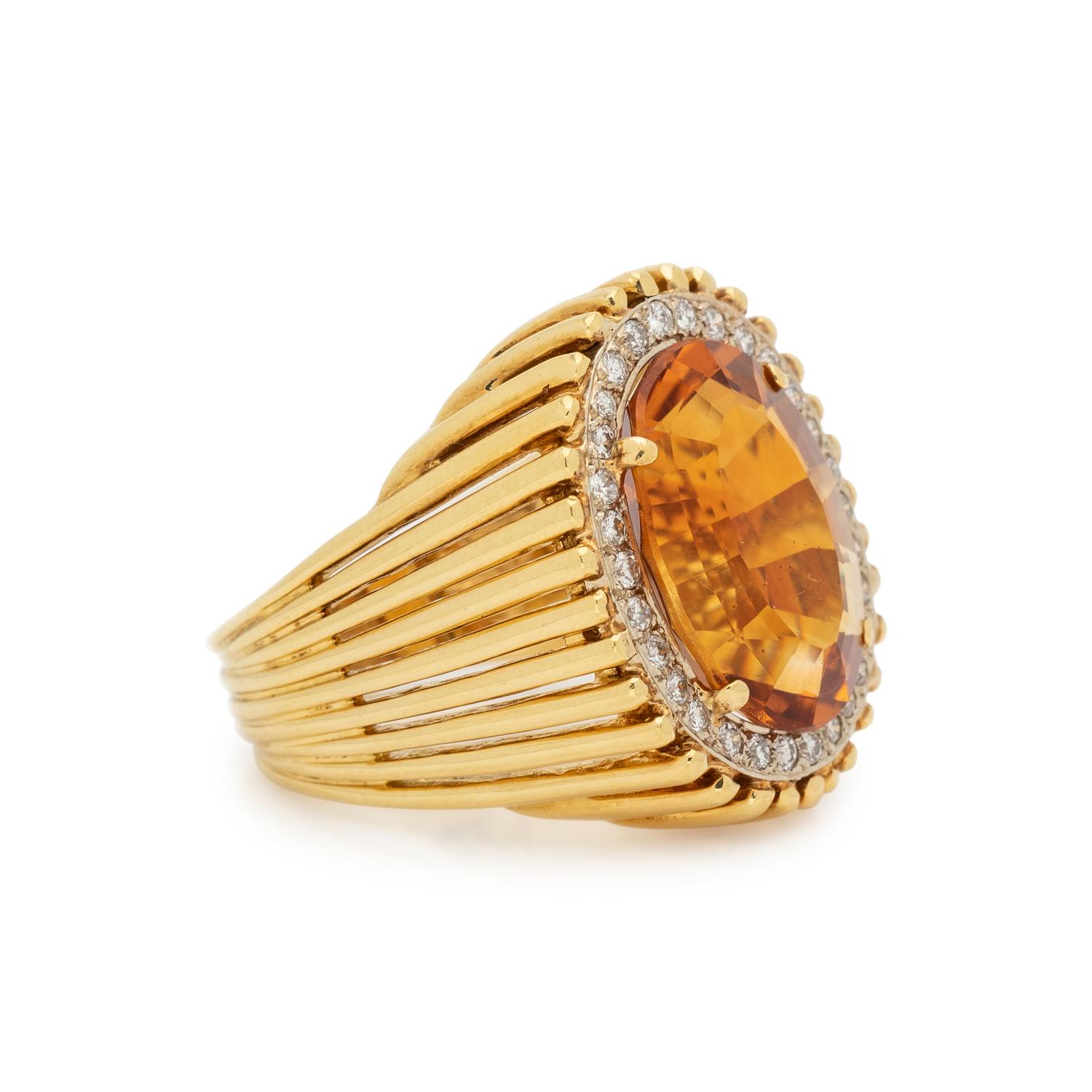 CITRINE AND DIAMOND RING