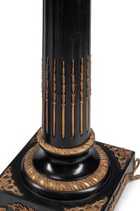 A Pair of Continental Painted and Parcel Gilt Marble-Top Pedestals