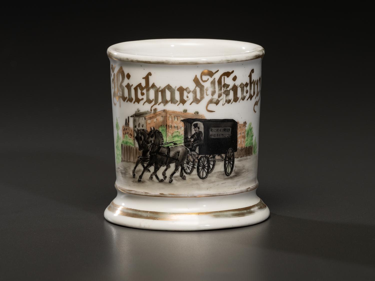 An Undertaker's Porcelain Occupational Shaving Mug