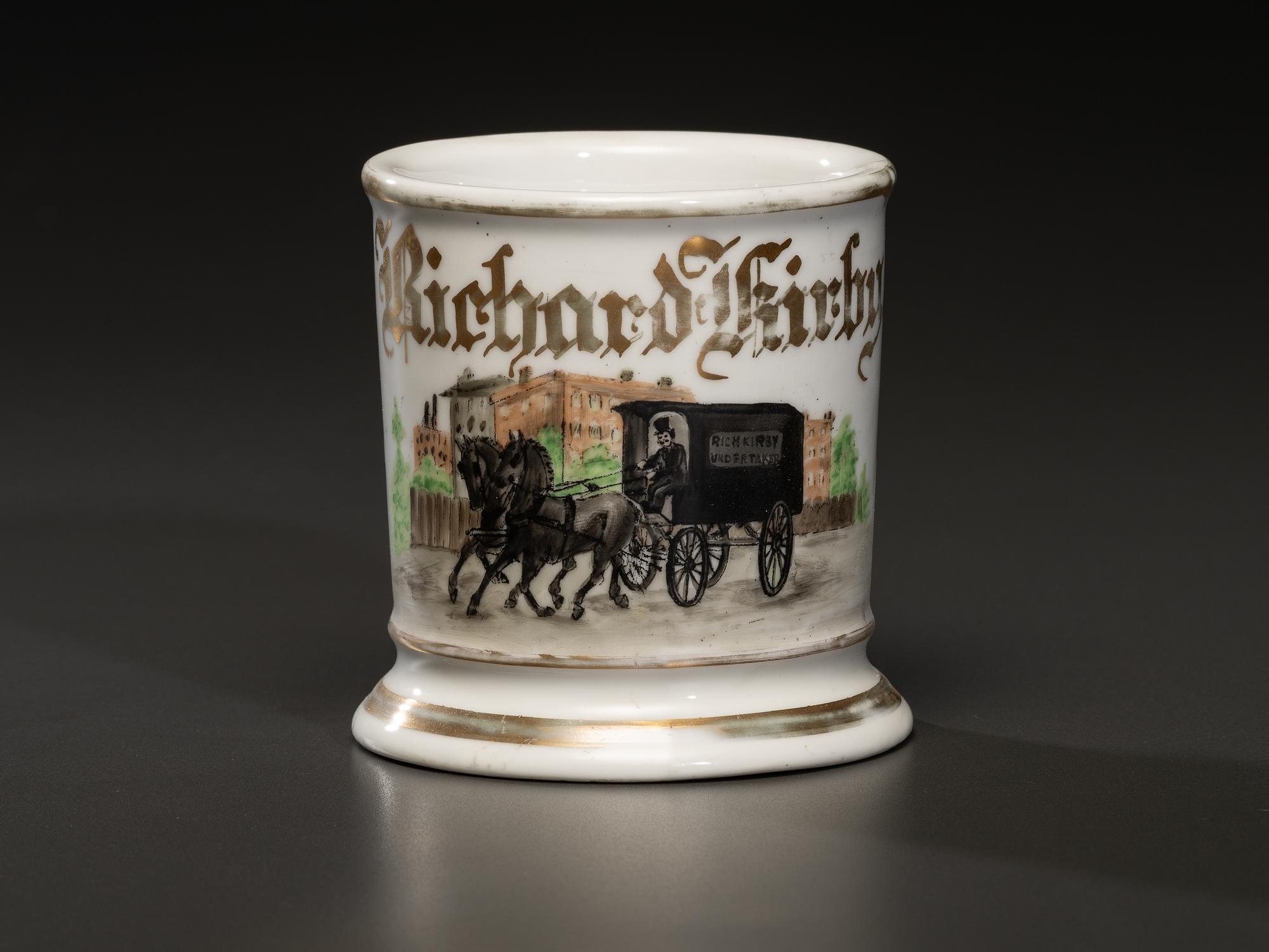 An Undertaker's Porcelain Occupational Shaving Mug
