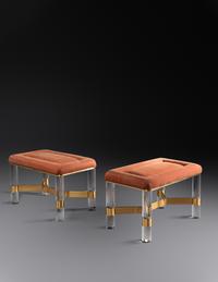 Pair of Benches, c. 1970s Karl Springer Ltd., USA