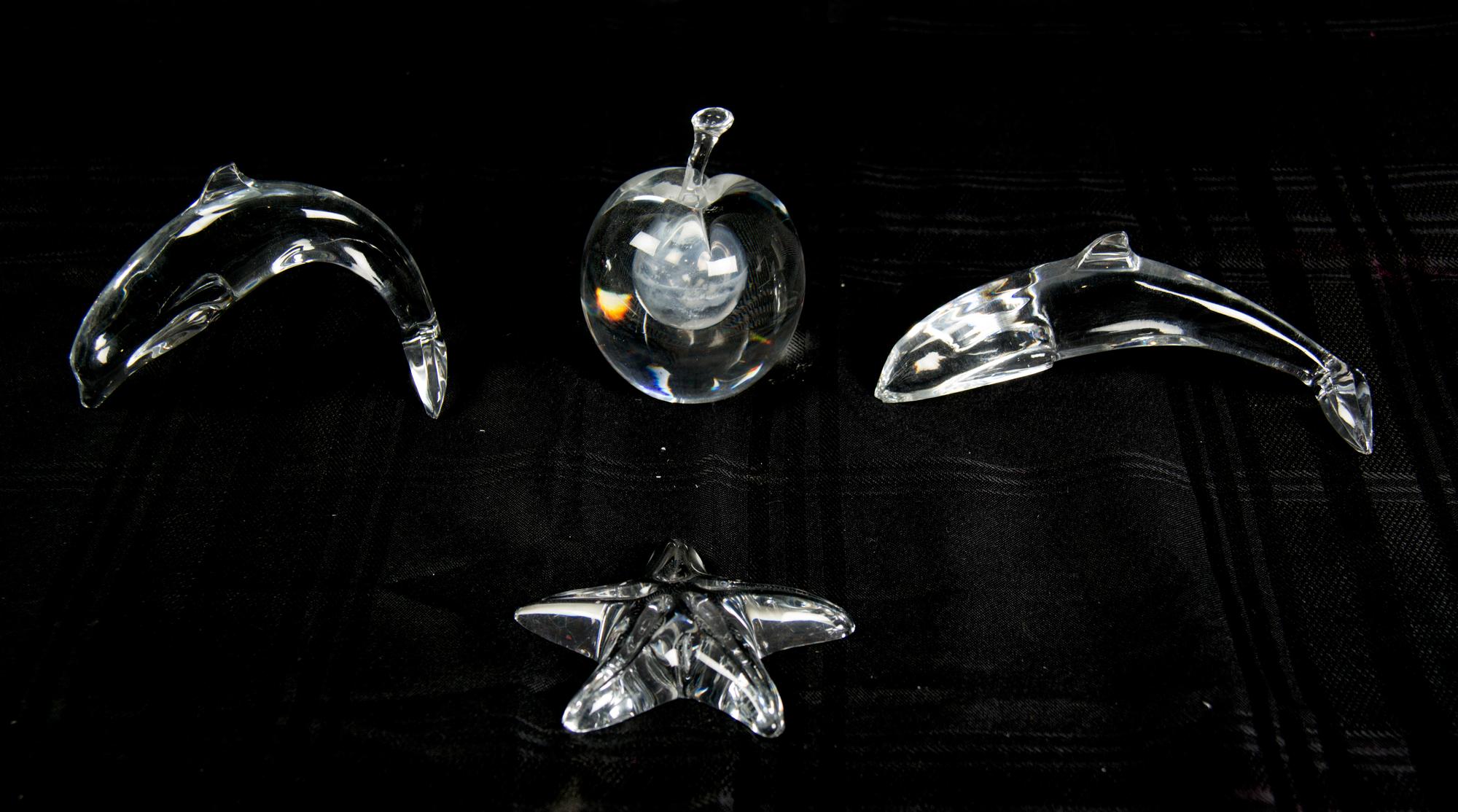 Four Crystal Desk Ornaments Length of longest 6 1/4 inches. — 20TH CENTURY