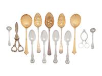 A Large Collection of English Silver Flatware Articles