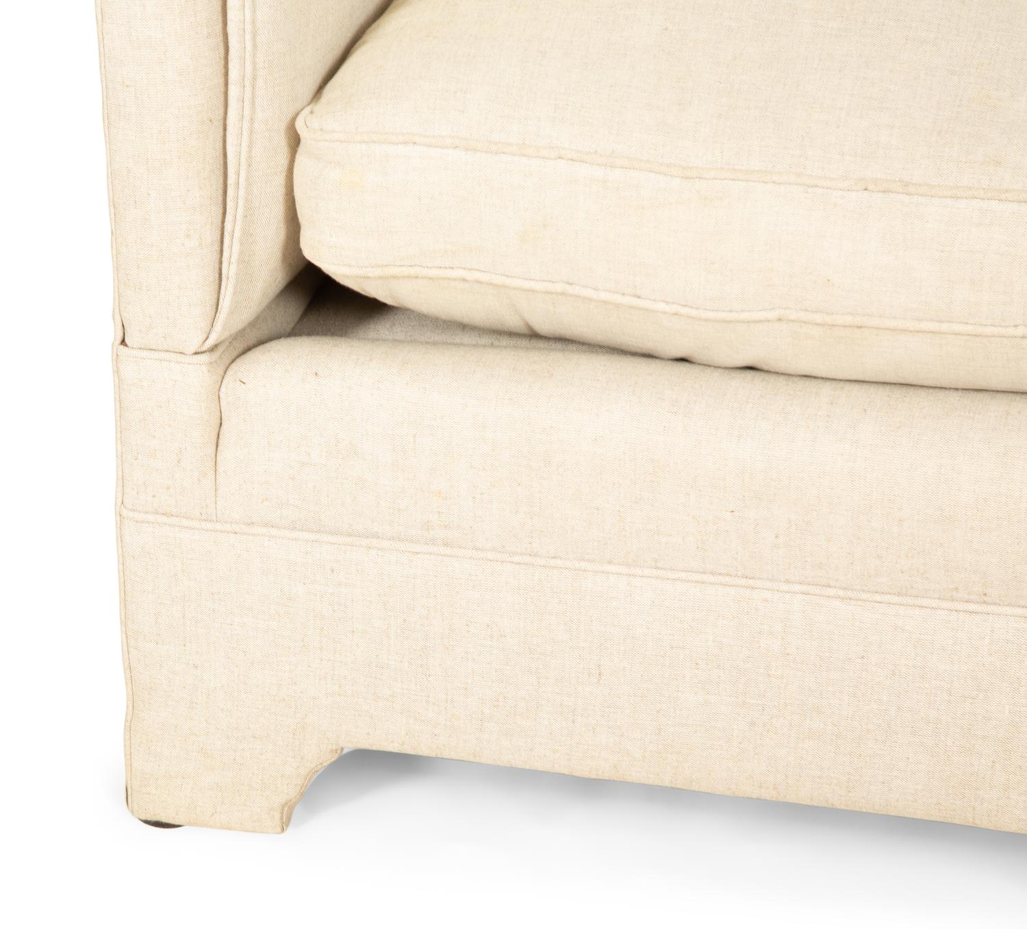 A Knole Natural Linen Upholstered Sofa