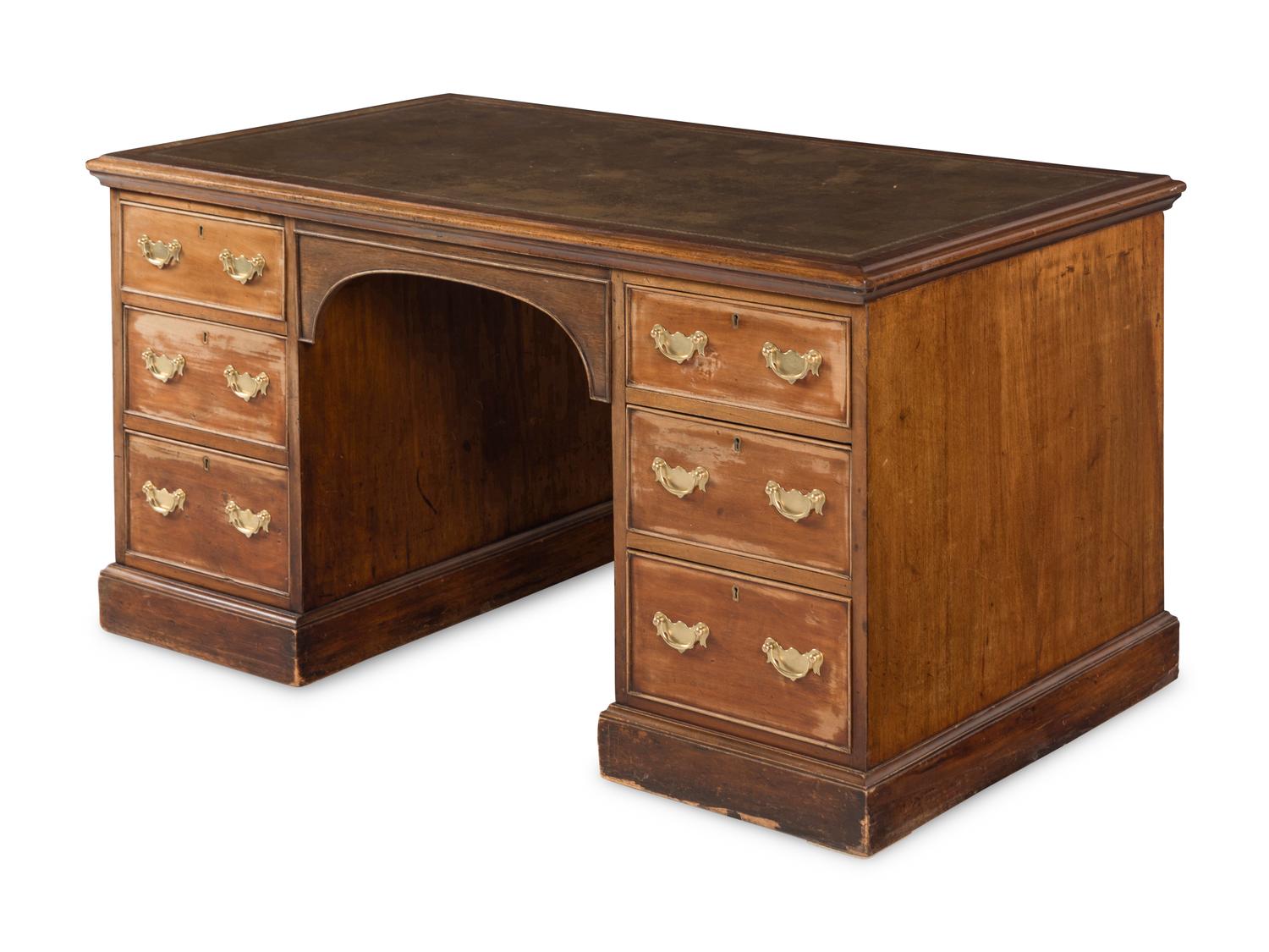 A George III Style Mahogany Pedestal Desk
